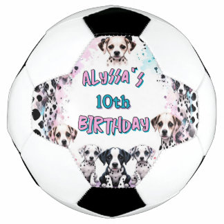 Dalmatische puppy Waterverf Verjaardagsmeisje Voetbal