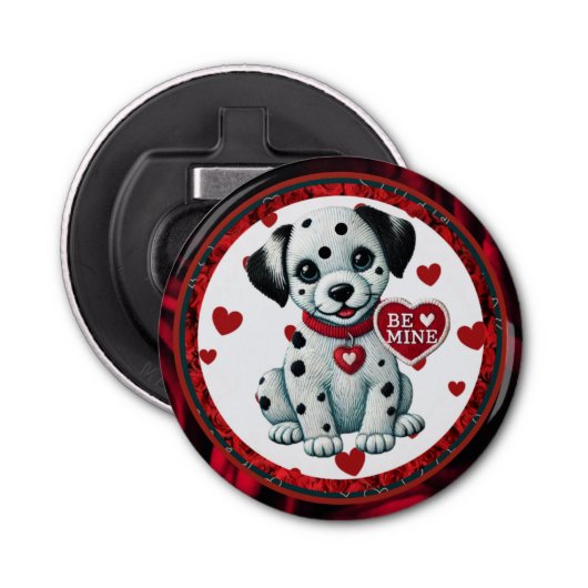 Dalmatische puppyknop flesopener - Wees de mijne Button Flesopener (Voorkant)