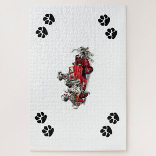 Dalmatische pups met Firetruck & Pawprints Legpuzzel