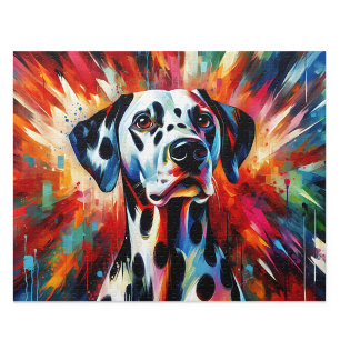 Dalmatische puzzel: Zwarte Gevlekte Acryl Stijl Legpuzzel