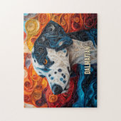 Dalmatische Quilling Art Dog Portret Legpuzzel (Verticaal)