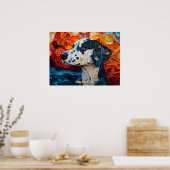 Dalmatische Quilling Art Dog Portret Poster (Keuken)