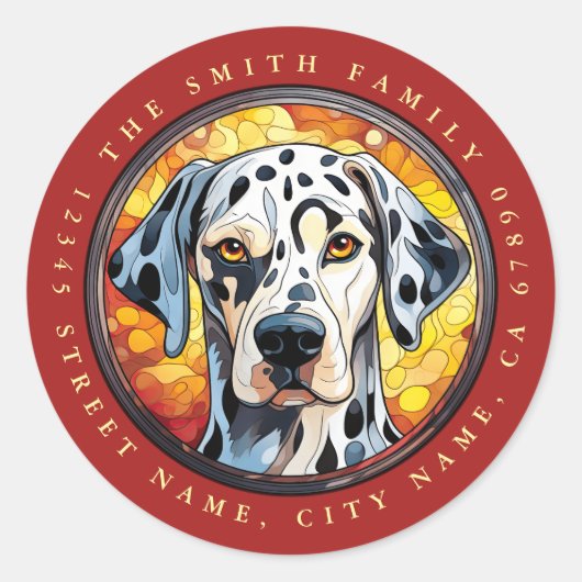 Dalmatische ronde Stickers (Voorkant)