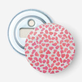 Dalmatische roze en witte afdrukken button flesopener (Voorkant)
