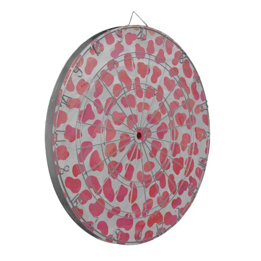 Dalmatische roze en witte afdrukken dartbord (Voorkant Links)