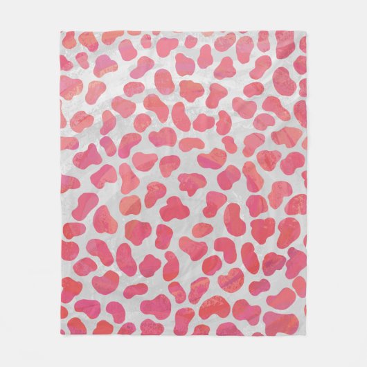Dalmatische roze en witte afdrukken fleece deken (Voorkant)