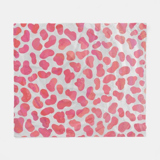 Dalmatische roze en witte afdrukken fleece deken (Voorkant (Horizontaal))