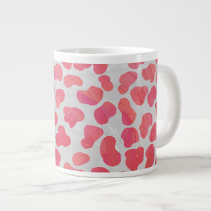Dalmatische roze en witte afdrukken grote koffiekop