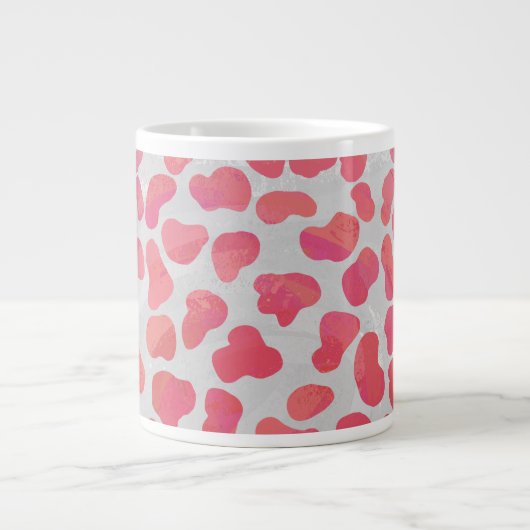 Dalmatische roze en witte afdrukken grote koffiekop (Voorkant)