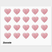 Dalmatische roze en witte afdrukken hart sticker (Vel)