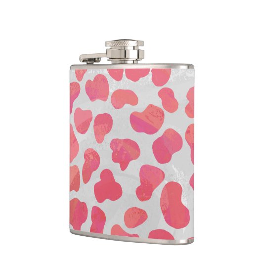 Dalmatische roze en witte afdrukken heupfles (Links)