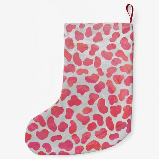 Dalmatische roze en witte afdrukken kleine kerstsok (Achterkant)