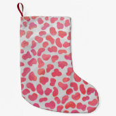 Dalmatische roze en witte afdrukken kleine kerstsok (Voorkant)