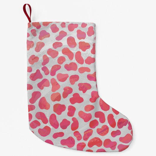 Dalmatische roze en witte afdrukken kleine kerstsok (Voorkant)