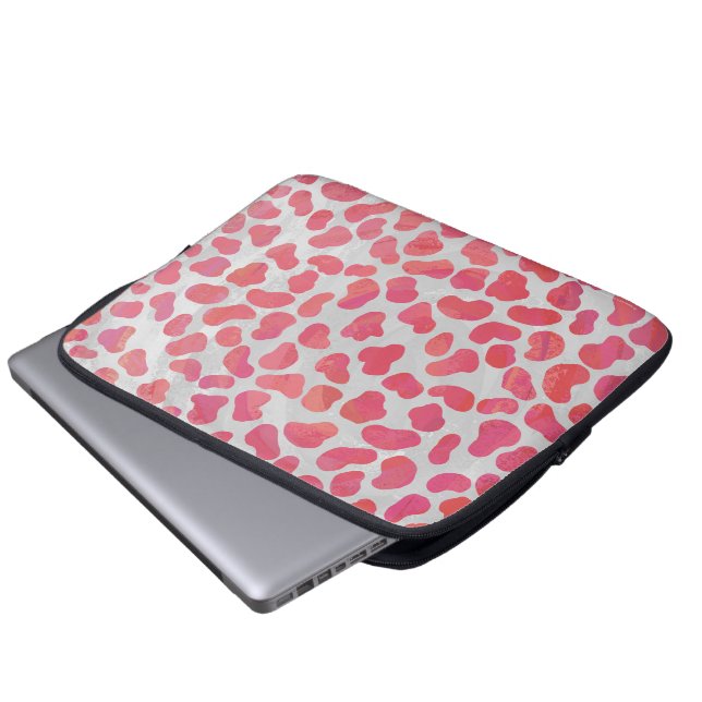 Dalmatische roze en witte afdrukken laptop sleeve (Voorkant onderkant)