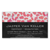 Dalmatische roze en witte afdrukken magnetisch visitekaartje (Voorkant)