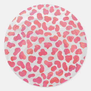 Dalmatische roze en witte afdrukken ronde sticker