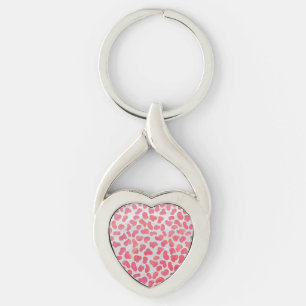 Dalmatische roze en witte afdrukken sleutelhanger