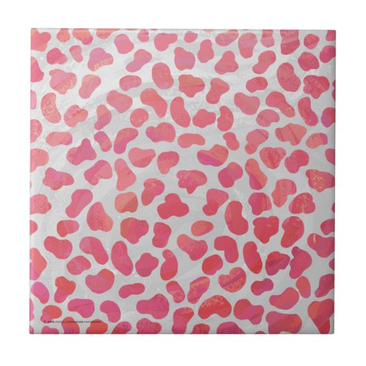 Dalmatische roze en witte afdrukken tegeltje (Voorkant)