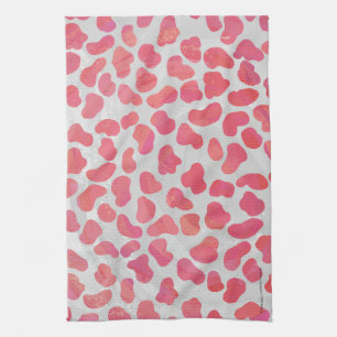 Dalmatische roze en witte afdrukken theedoek