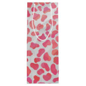 Dalmatische roze en witte afdrukken wijn cadeautas (Achterkant)