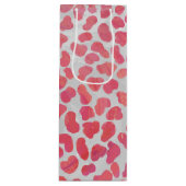 Dalmatische roze en witte afdrukken wijn cadeautas (Voorkant)