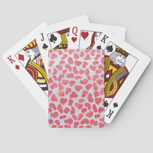Dalmatische Roze en Witte Print Speelkaarten (Achterkant)