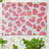 Dalmatische Roze en Witte Print Theedoek (Gevouwen)