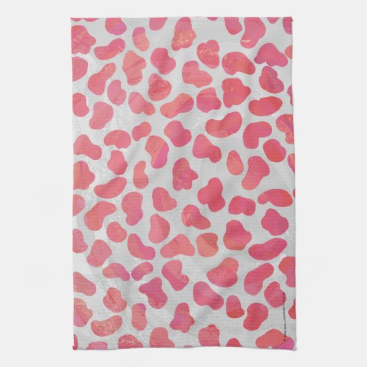 Dalmatische Roze en Witte Print Theedoek (Verticaal)