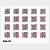 Dalmatische roze en witte reuzel vierkante sticker (Vel)