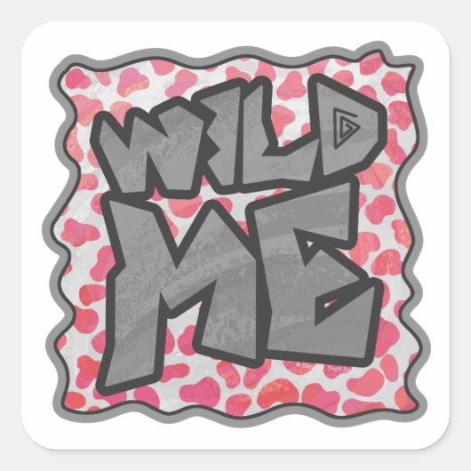 Dalmatische roze en witte reuzel vierkante sticker (Voorkant)