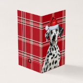 Dalmatische Santa Dog Holiday Plaid Christmas Kaar Kaart (Buitenkant)