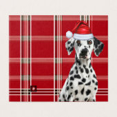 Dalmatische Santa Dog Holiday Plaid Christmas Kaar Kaart (Buitenkant ongevouwen)