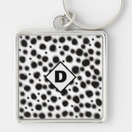 Dalmatische schattige zwart-witte stippen dierenpr sleutelhanger