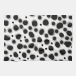 Dalmatische schattige zwart-witte stippen dierenpr theedoek