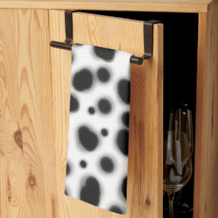 Dalmatische schattige zwart-witte stippen dierenpr theedoek