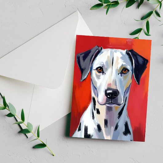 Dalmatische schilderij Hond Pet Briefkaart