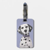 Dalmatische schilderijen - Kute Original Dog Art Bagagelabel (Achterkant verticaal)
