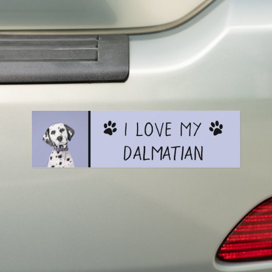 Dalmatische schilderijen - Kute Original Dog Art Bumpersticker (Op auto)