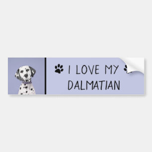 Dalmatische schilderijen - Kute Original Dog Art Bumpersticker