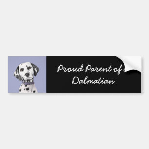 Dalmatische schilderijen - Kute Original Dog Art Bumpersticker