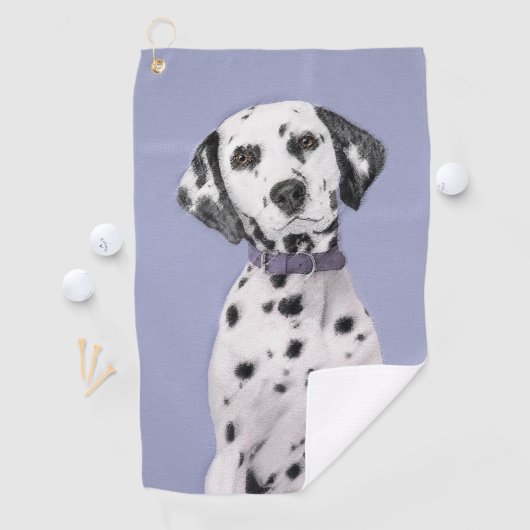 Dalmatische schilderijen - Kute Original Dog Art Golfhanddoek (Insitu)