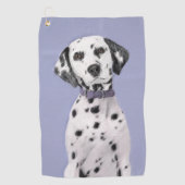 Dalmatische schilderijen - Kute Original Dog Art Golfhanddoek (Voorkant)