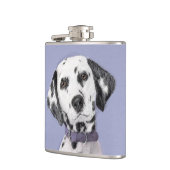 Dalmatische schilderijen - Kute Original Dog Art Heupfles (Links)