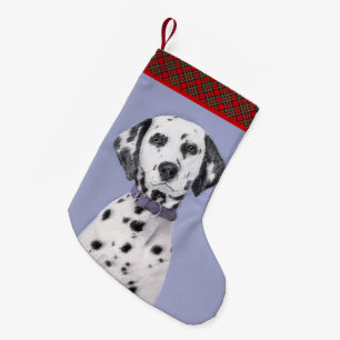 Dalmatische schilderijen - Kute Original Dog Art Kleine Kerstsok