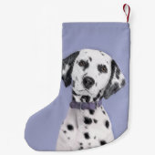 Dalmatische schilderijen - Kute Original Dog Art Kleine Kerstsok (Achterkant)