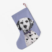 Dalmatische schilderijen - Kute Original Dog Art Kleine Kerstsok (Achterkant (Hangend))