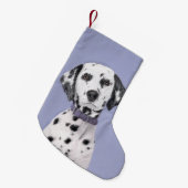 Dalmatische schilderijen - Kute Original Dog Art Kleine Kerstsok (Voorkant (Hangend))