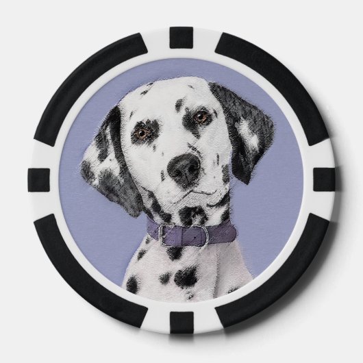 Dalmatische schilderijen - Kute Original Dog Art Poker Chips (Voorkant)