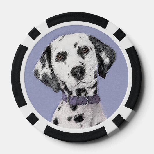 Dalmatische schilderijen - Kute Original Dog Art Poker Chips (Achterkant)